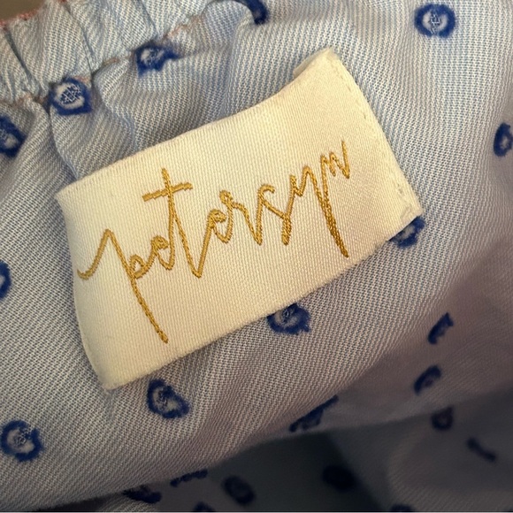 ❤️ Petersyn Blue and White Patterned Top XS - Picture 5 of 11